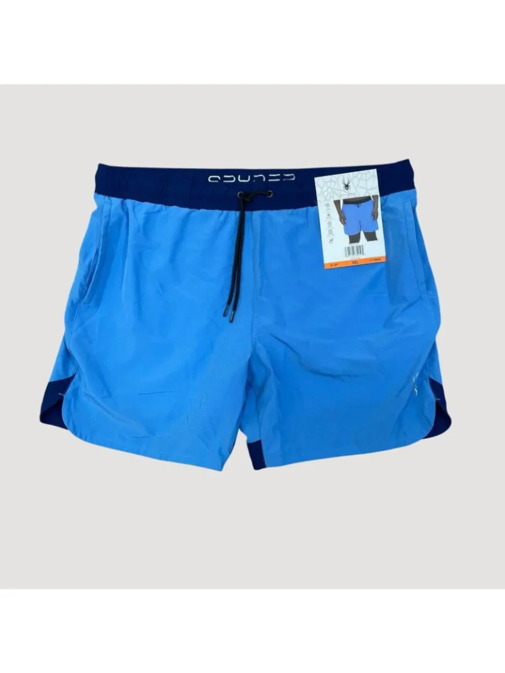 NWT Spyder Swim Men's XXL Blue Swim Shorts With UV Protection Quick Dry